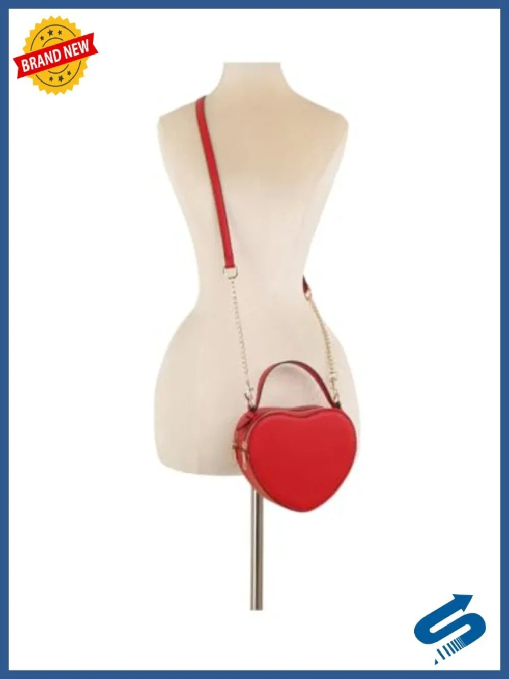 Vegan Leather Heart Crossbody Bag with Top Handle